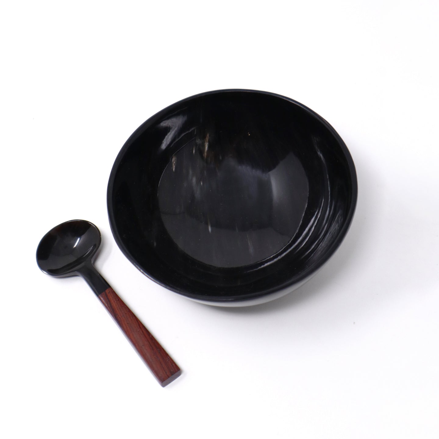 Sarah Petherick Salt / Pepper Bowl & Small Oval Spoon / Horn