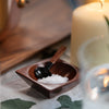Sarah Petherick Square Salt/Pepper Bowl & Miniature Oval Spoon / Rosewood