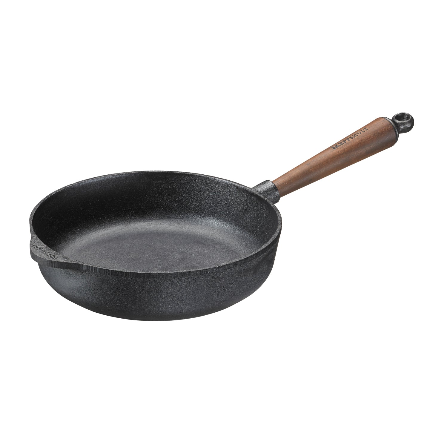 Skeppshult Cast Iron Deep Frying Pan with Walnut Handle