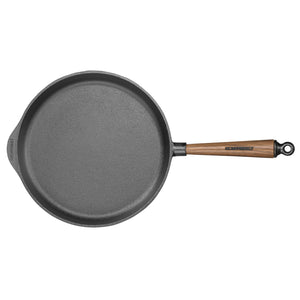 Skeppshult Cast Iron Deep Frying Pan with Walnut Handle