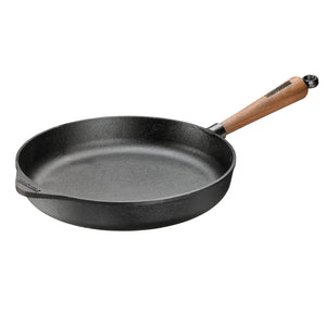 Skeppshult Cast Iron Deep Frying Pan with Walnut Handle