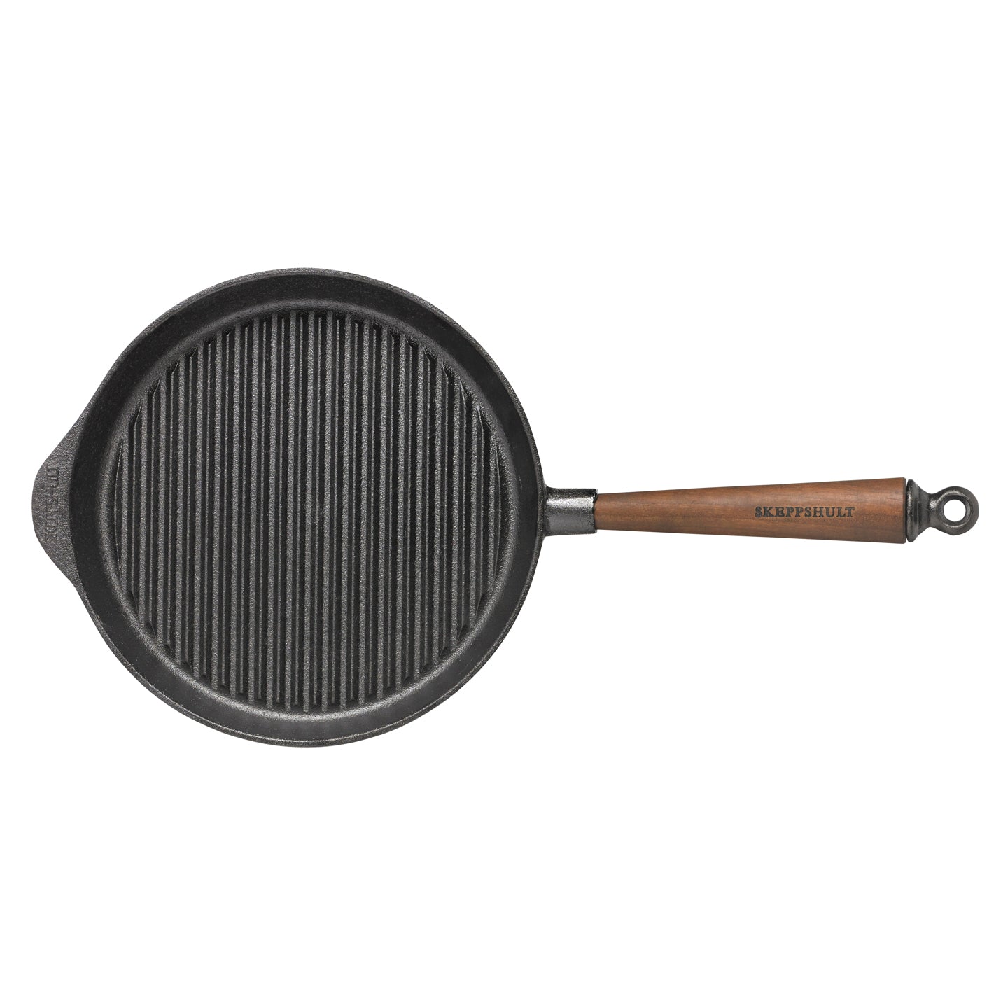 Skeppshult Cast Iron Grill Pan with Walnut Handle