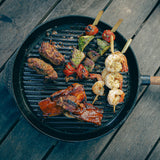 Skeppshult Cast Iron Grill Pan with Walnut Handle