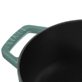 Staub Cast Iron Cocotte with Curved Base / Eucalyptus / 24cm