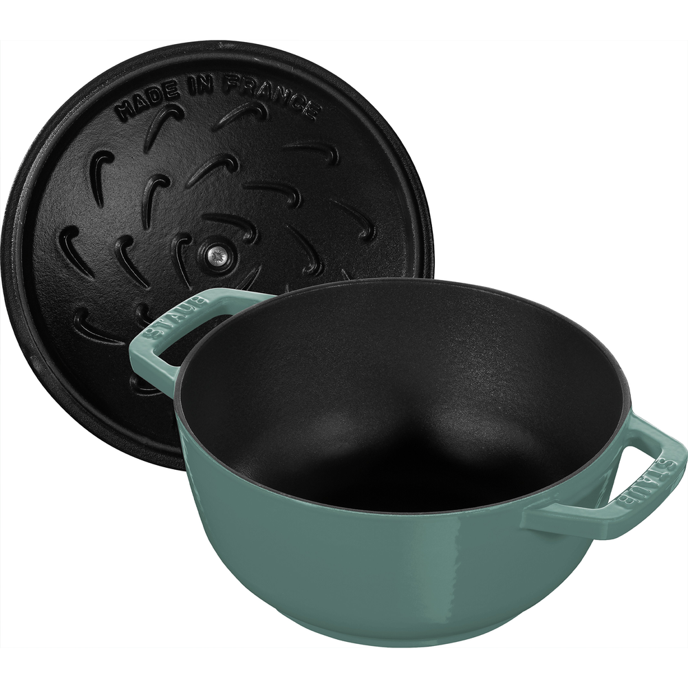 Staub Cast Iron Cocotte with Curved Base / Eucalyptus / 24cm
