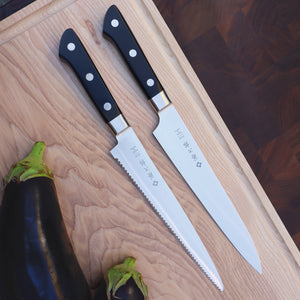 Tojiro Classic 5 Piece Knife Set / Chef's Knife with Magnetic Knife Block / Oak