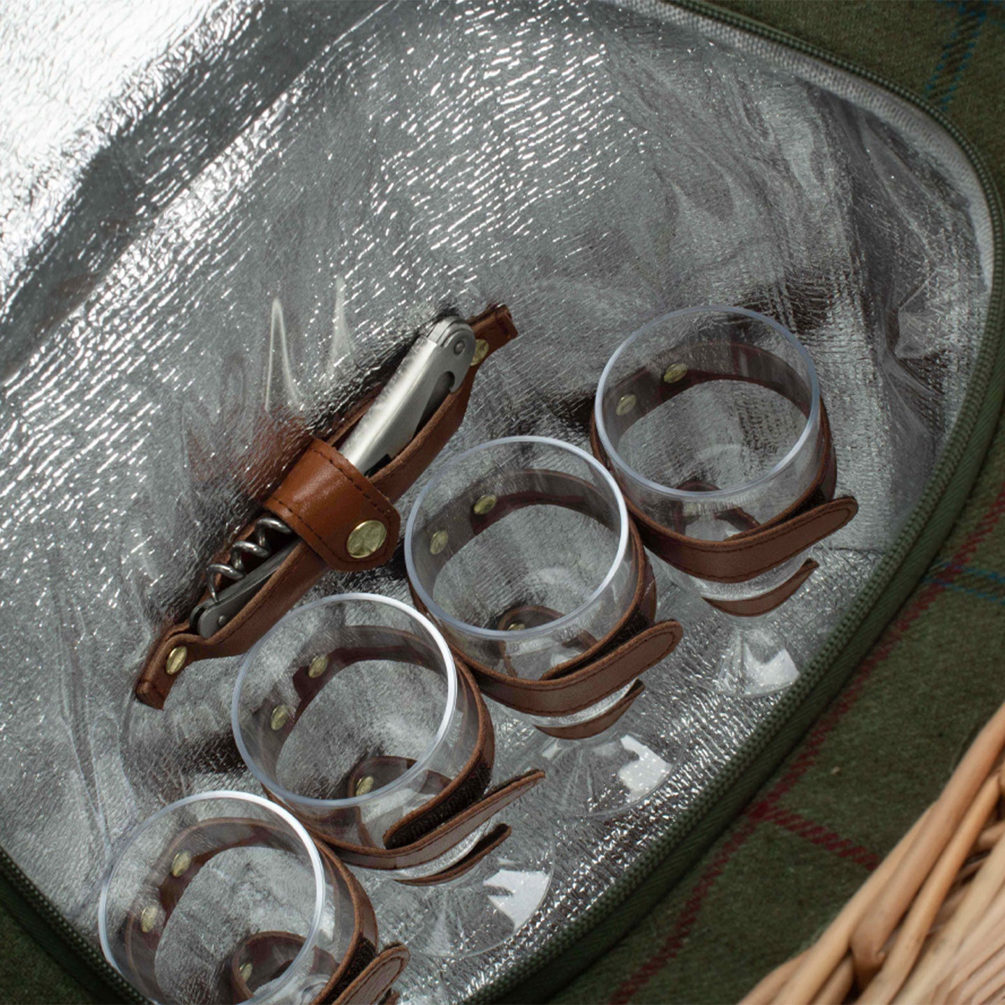 Willow Green Tweed Chiller Hamper Basket