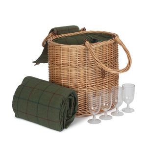 Willow Green Tweed Chiller Hamper Basket