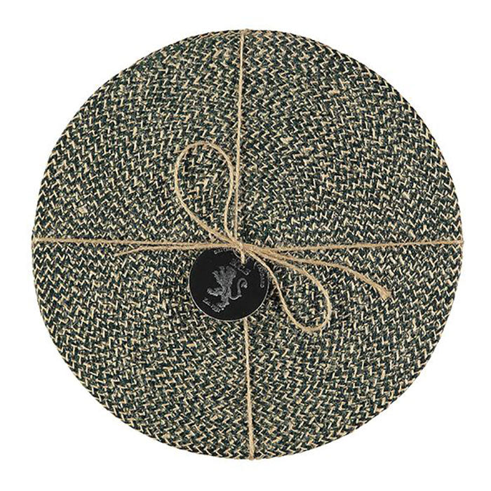 Round Jute Placemat Set of 4 / 27cm / Olive