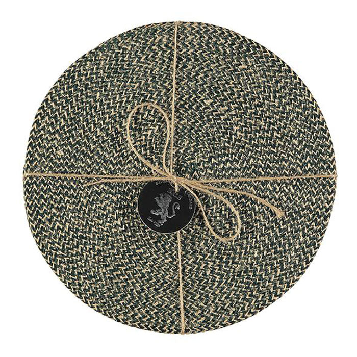 Round Jute Placemat Set of 4 / 27cm / Olive