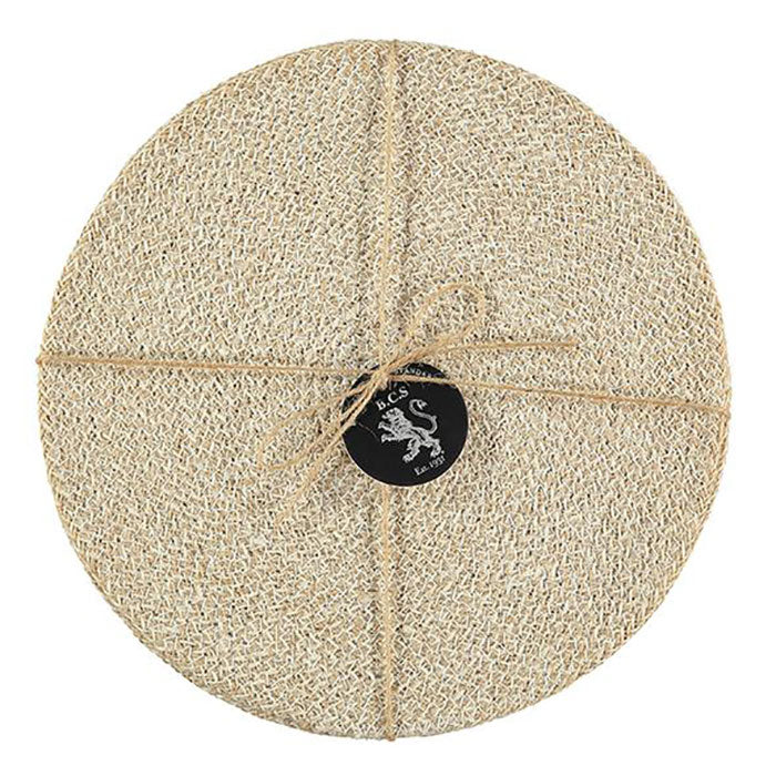 Round Jute Placemat Set of 4 / 27cm / Pearl White *