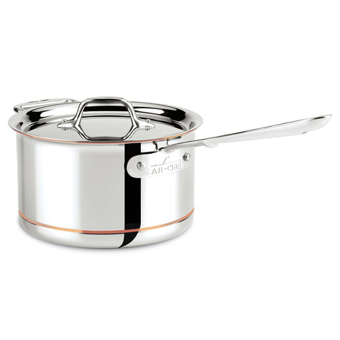 All Clad Copper Core Deep Saucepan with Lid 17cm | Borough Kitchen