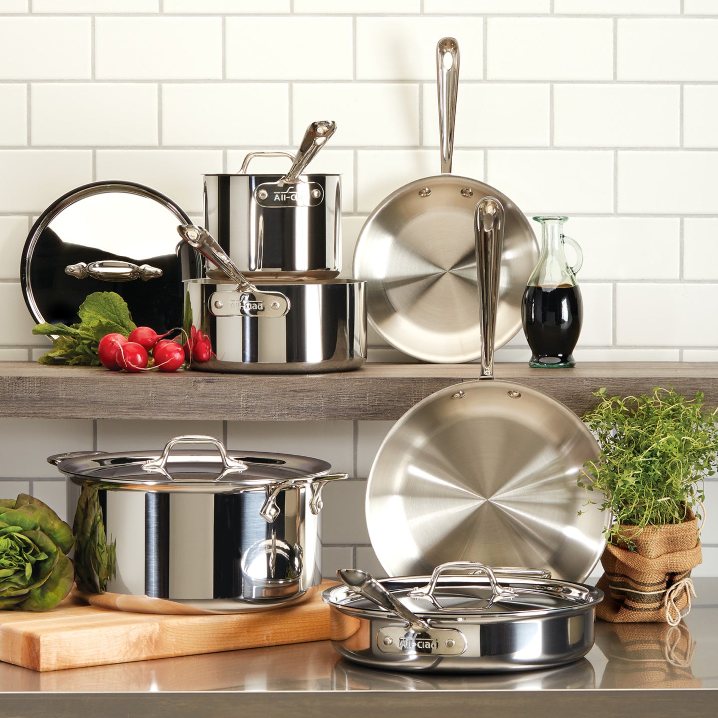 Level Three Cookware Set All-Clad d3/TriPly 6 Piece Cookware Set | Borough Kitchen