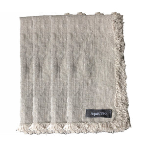 Fringed Linen Napkins / Pack of 4 / 47x47cm / Natural