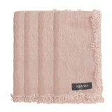 Fringed Linen Napkins / Pack of 4 / 47x47cm / Pink *