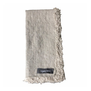 Fringed Linen Napkins / Pack of 4 / 47x47cm / Natural