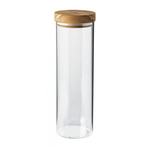 Berard Olivewood Glass Storage Jar with Olivewood Lid