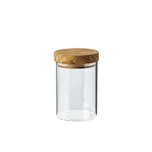 Berard Olivewood Glass Storage Jar with Olivewood Lid