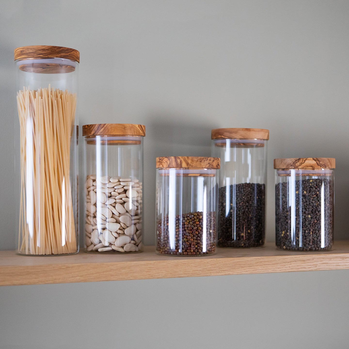 Berard Olivewood Glass Storage Jar with Olivewood Lid