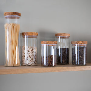 Berard Olivewood Glass Storage Jar with Olivewood Lid