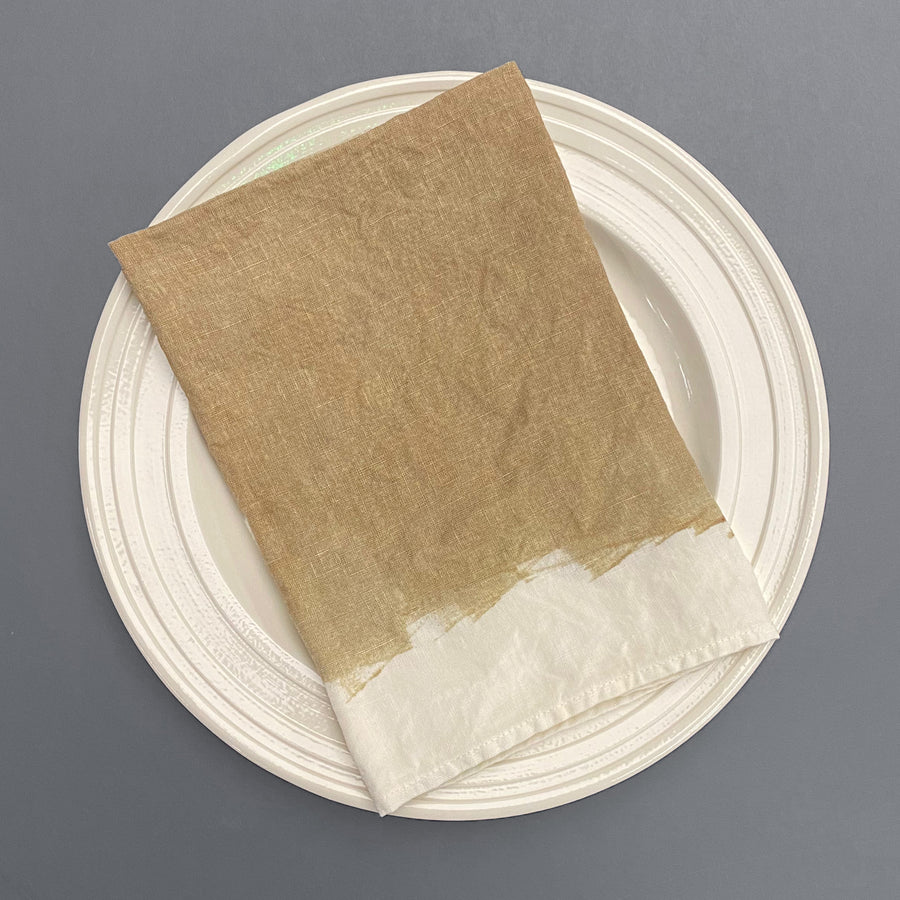 Bertozzi Linen Napkin 45x45cm / Pack of 4 / Biscuit/White Border *