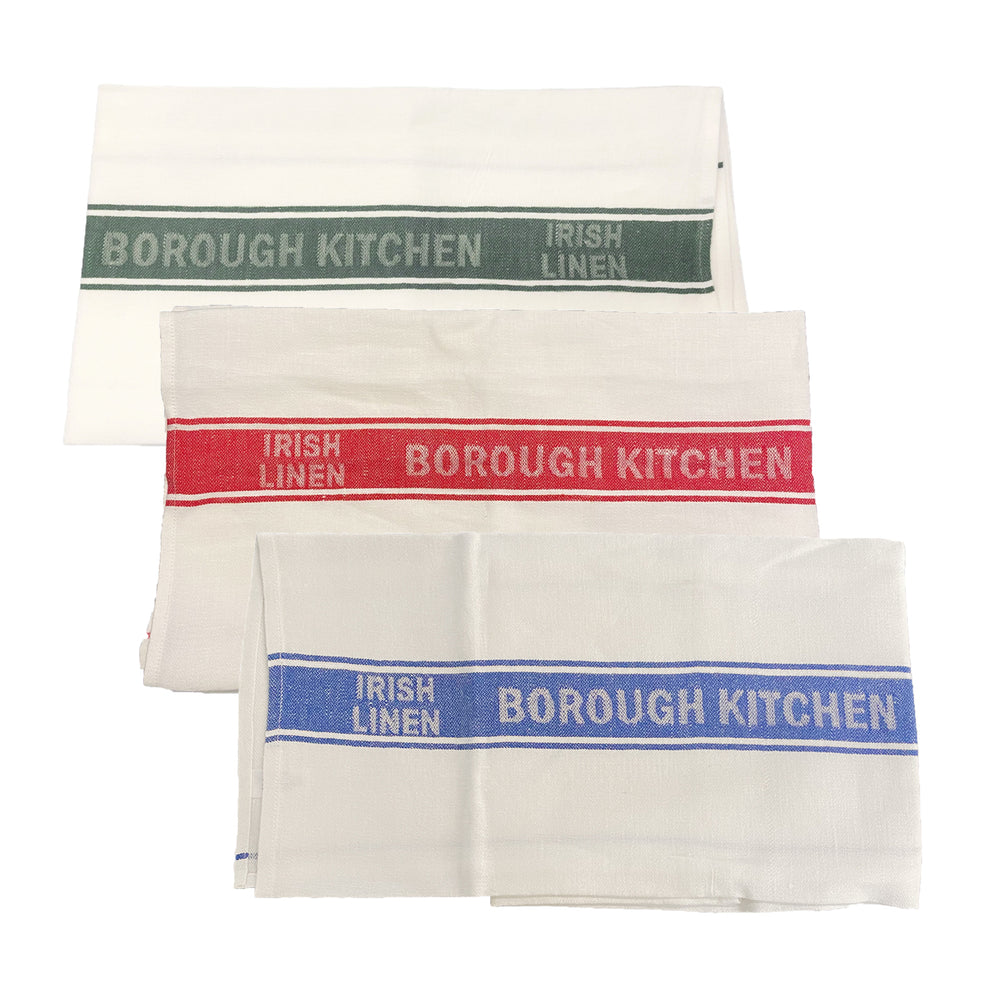 Borough Kitchen Irish Linen Tea Towel / Pack of 3 / Mixed Colours