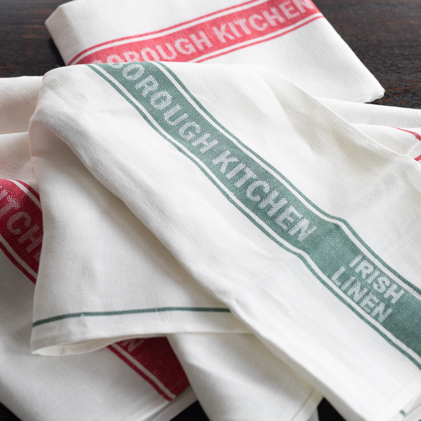 Borough Kitchen Irish Linen Tea Towel / Green Borough Kitchen