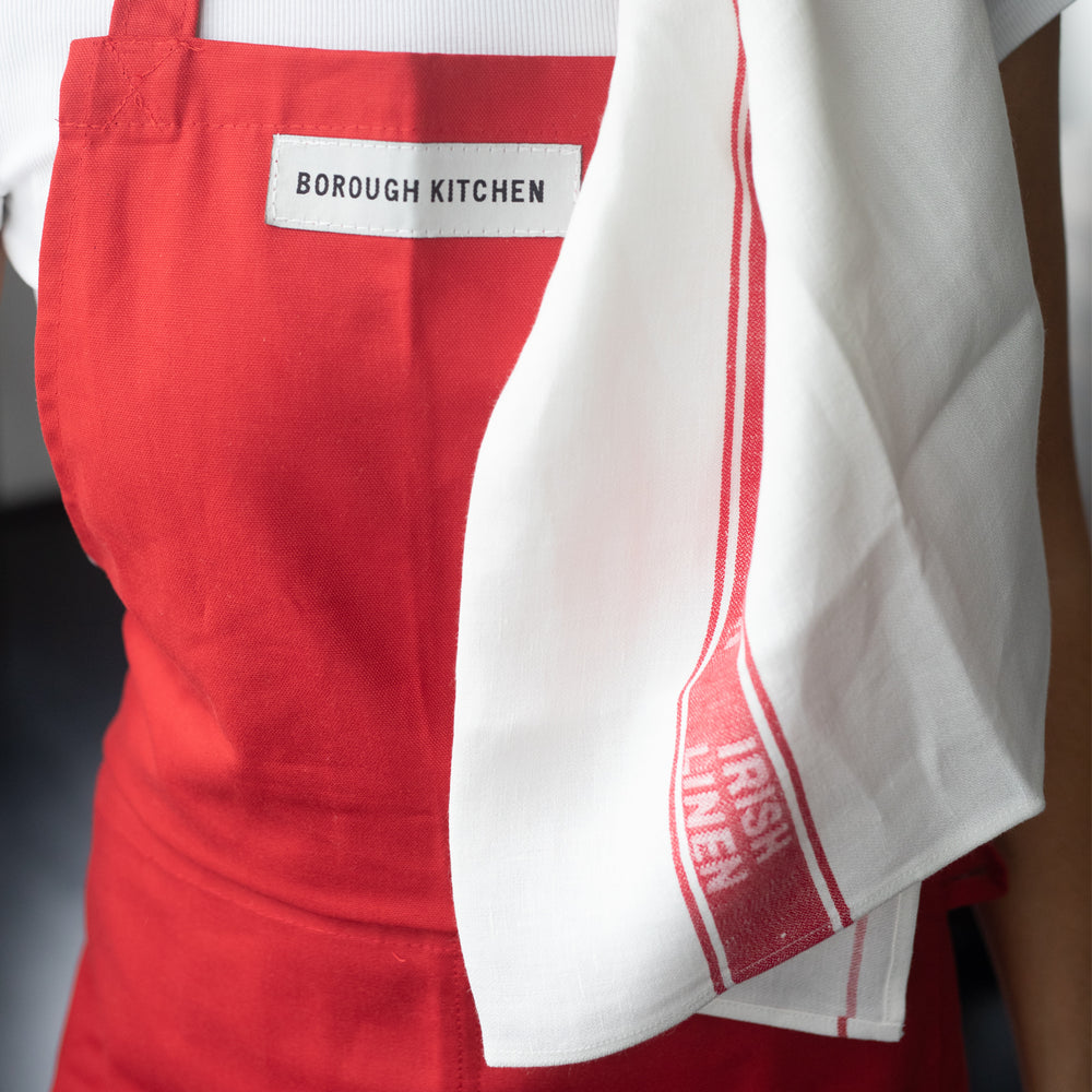 Borough Kitchen Irish Linen Tea Towel / Pack of 3 / Red