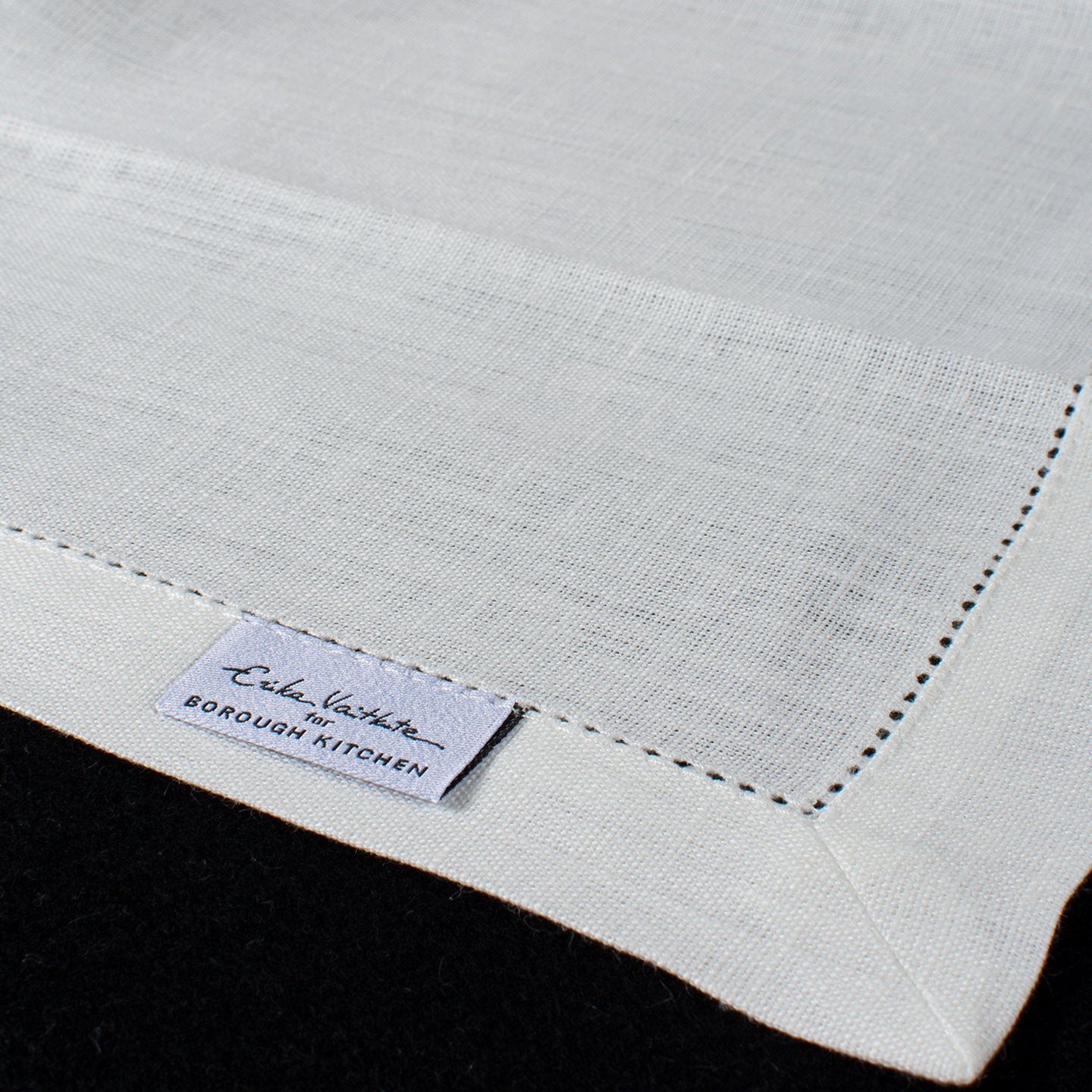 Borough Kitchen Off-White Linen Placemat with Hem-Stitch / 38x50cm / 4 Pack
