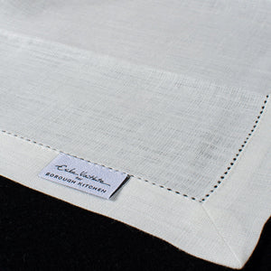 Borough Kitchen Off-White Linen Placemat with Hem-Stitch / 38x50cm / 4 Pack