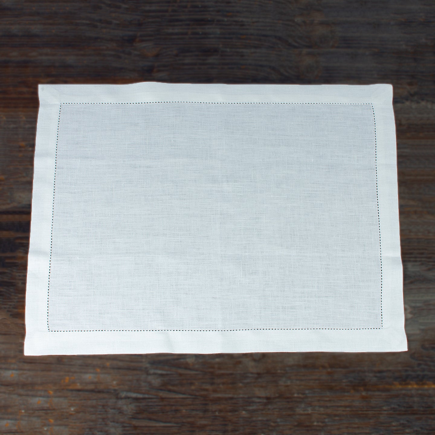 Borough Kitchen Off-White Linen Placemat with Hem-Stitch / 38x50cm / 4 Pack