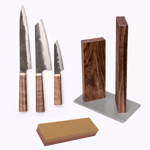 Blenheim Forge 3 Knife, Whetstone and Block Set