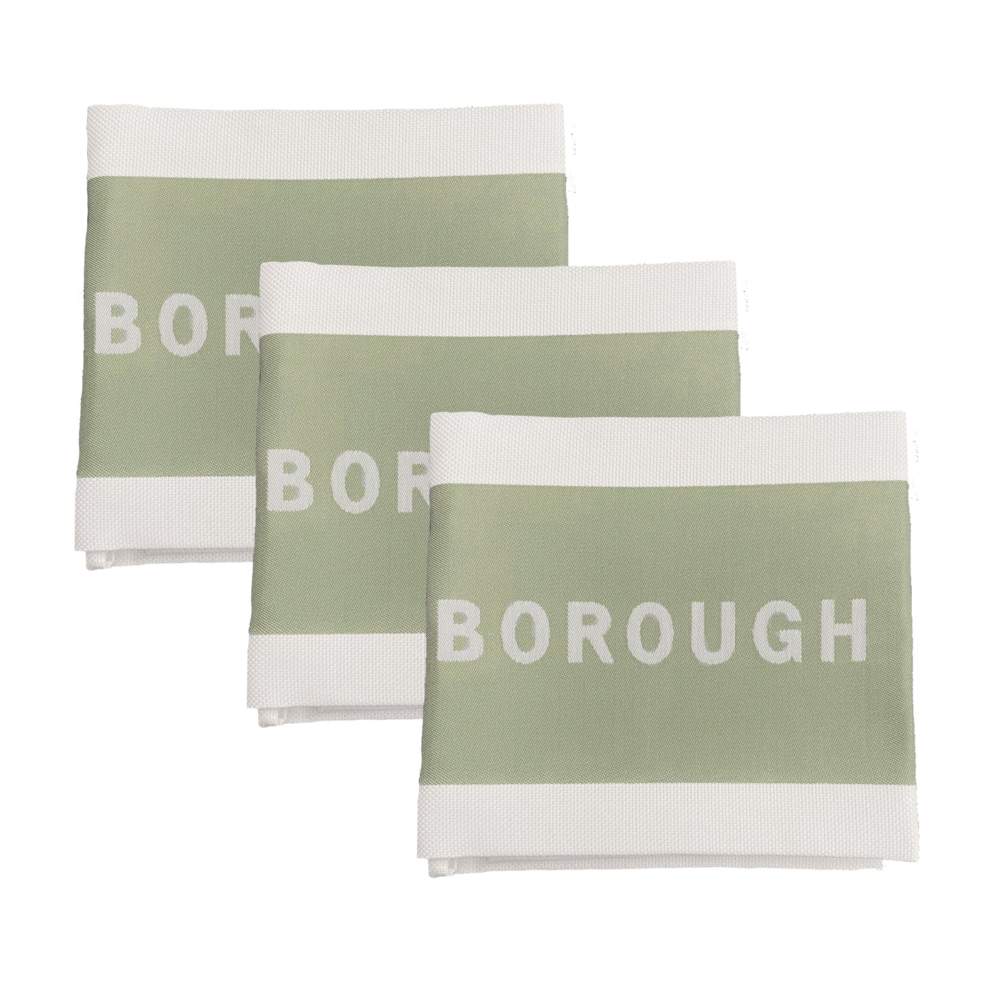 Borough Kitchen French Jacquard Tea Towel / Pack of 3 / Sage