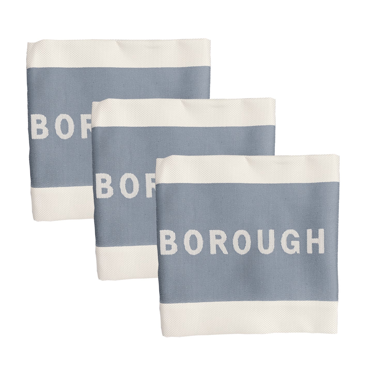 Borough Kitchen French Jacquard Tea Towel / Pack of 3 / Slate