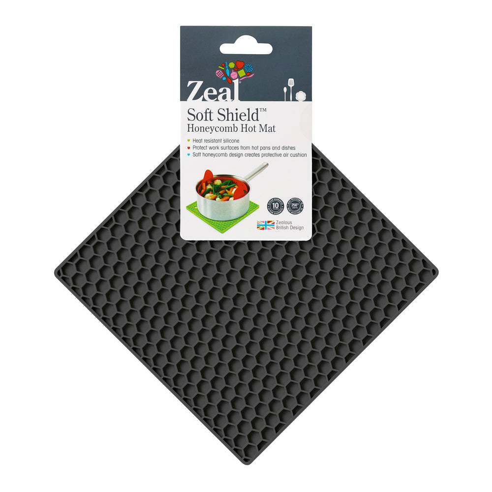 Honeycomb Silicone Trivet / Dark Grey