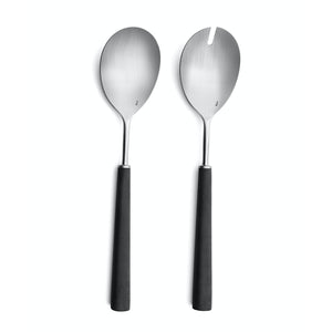 Cutipol Ebony Salad Servers / Black and Stainless Steel