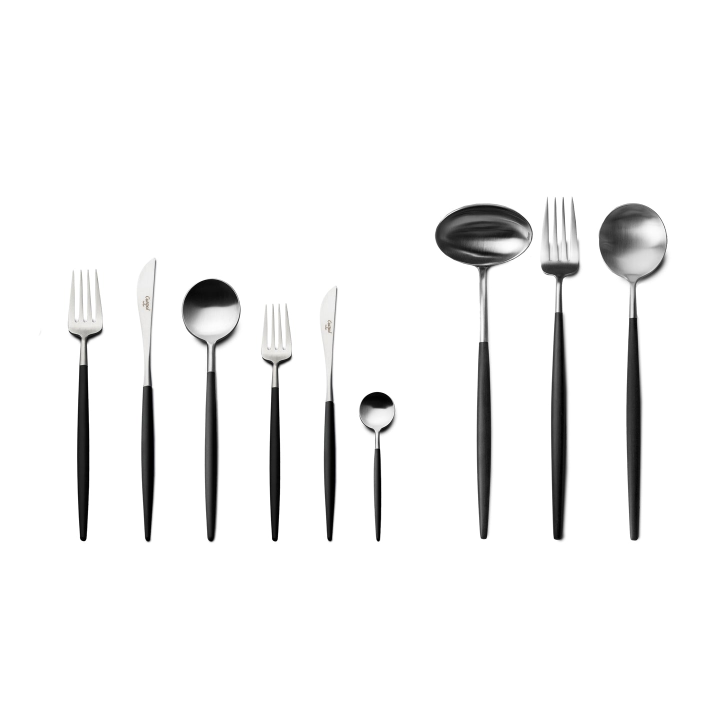 Cutipol Goa 75 Piece Cutlery Set / Black and Stainless Steel