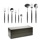 Cutipol Goa 75 Piece Cutlery Set / Black and Stainless Steel with Canteen