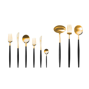 Cutipol Goa White Matte Brushed Gold-Plated Cutlery Collection