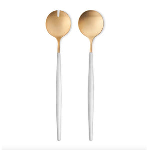 Cutipol Goa Salad Servers / White and Gold *