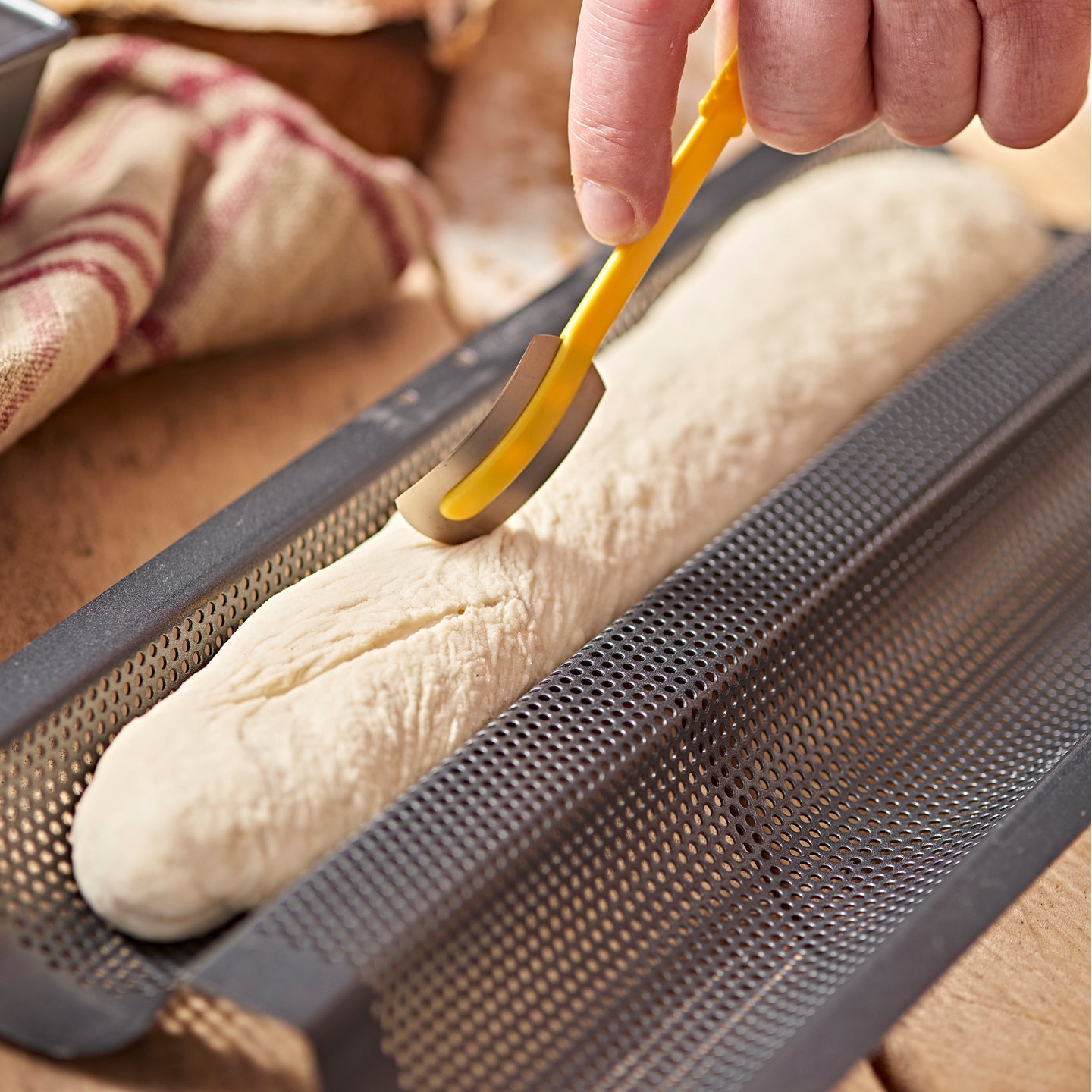 De Buyer Non-Stick Perforated Double Baguette Baking Tray