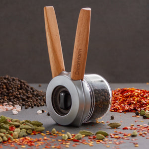 DreamFarm Ortwo Pepper Grinder, One Handed Salt & Spice Mill, 4-oz