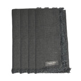 Fringed Linen Napkins / Pack of 4 / 47x47cm / Grey *