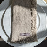 Fringed Linen Napkins / Pack of 4 / 47x47cm / Natural