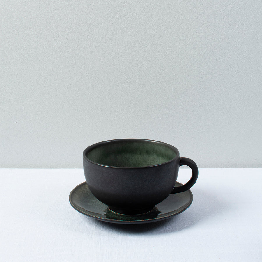 Jars Tourron Jumbo Breakfast Cup & Saucer / Samoa / Black (Online Only)