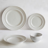 John Julian Classical Porcelain Impressed Line 16 Piece Dinner Set