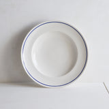 John Julian Classical Porcelain Cobalt Blue Line Shallow Bowl / 25cm