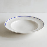 John Julian Classical Porcelain Cobalt Blue Line Shallow Bowl / 25cm
