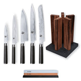 Kai Shun Classic 5 Knife, Whetstone and Block Set / Walnut Block