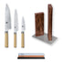 Kai Shun Classic White 3 Knife, Whetstone and Block Set / Walnut Block